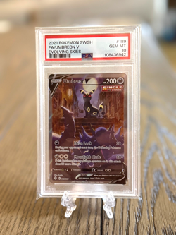 2021 POKEMON SWORD & SHIELD EVOLVING SKIES #189 FULL ART/UMBREON V PSA 10 GEM MT - Image 2