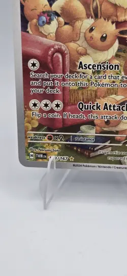 Pokemon Eevee 188/167 SV06 Twilight Masquerade Illustration Rare Holo - Image 5