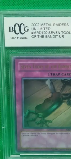 Beckett 10 Yugioh Seven Tools of The Bandit Metal Raiders Ultra Rare MRD-129 MT - Image 3