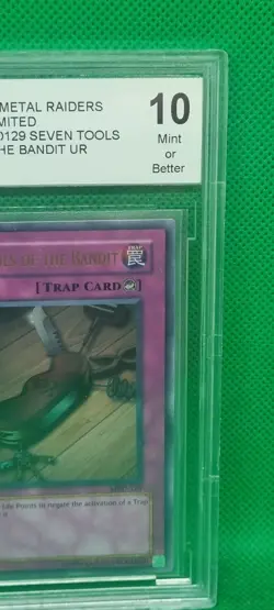 Beckett 10 Yugioh Seven Tools of The Bandit Metal Raiders Ultra Rare MRD-129 MT - Image 4