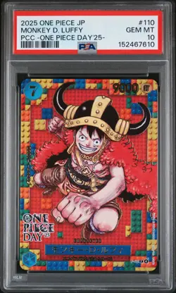 2025 One Piece JP PCC Monkey D Luffy P-110 Day 25 Elbaf Promo PSA 10 Gem Mint - Image 1