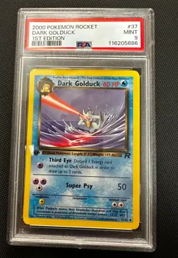 2000 Pokemon TEAM ROCKET 1ST Edition DARK GOLDUCK 37/82 - PSA 9 MINT - Image 1
