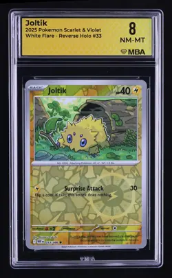 2025 Pokemon Scarlet & Violet White Flare Joltik #33 MBA 8 - Image 1
