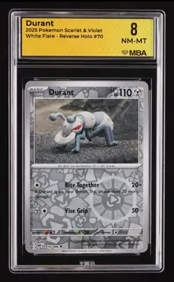 2025 Pokemon Scarlet & Violet White Flare Durant #70 MBA 8 - Image 1