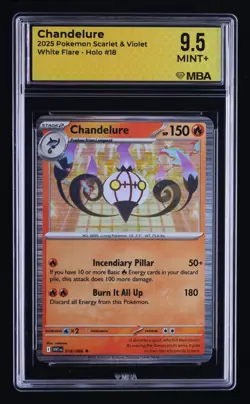 2025 Pokemon Scarlet & Violet White Flare Chandelure #18 MBA 9.5 - Image 1