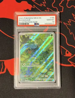 Pokemon TCG Bulbasaur 166/165 Scarlet & Violet 151 Illustration Rare PSA 10 - Image 1