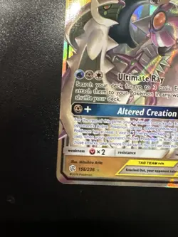 Pokemon TCG Arceus & Dialga & Palkia GX 156/236 Cosmic Eclipse Ultra Rare Card - Image 5