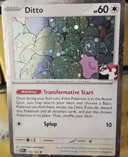 Ditto Pokemon Prize Pack Series 6 Promo Pokemon Card NM/LP Play Stamp Mew 151 - Image 2