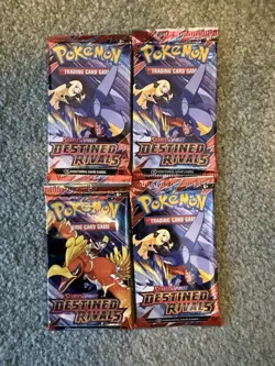 Four Pokemon Destined Rivals Booster Packs Brand New Sealed - Image 1