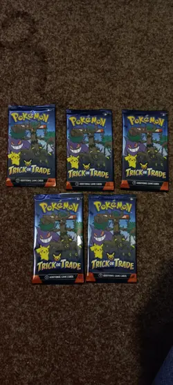 5 Packs New Pokemon Trick Or Treat 2024 TCG Halloween Themed Trading CARDS Lot - Image 2
