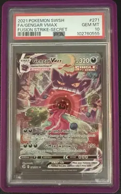 Gengar Vmax #271/264 - 2021 Pokemon SWSH Fusion Strike - GEM MINT PSA 10 - Image 1