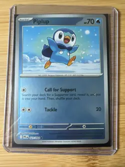 027/094 Piplup - Phantasmal Flames - Reverse Holo NM Pokemon - Image 1