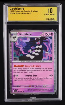 2025 Pokemon Scarlet & Violet White Flare Gothitelle #43 MBA 10 - Image 1