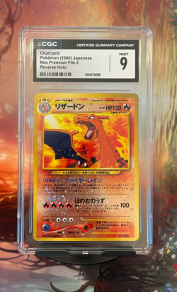 Charizard Neo Premium File 2 No. 006 Reverse Holo 2000 Japanese Swirl CGC 9 - Image 1