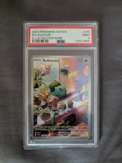 2024 POKEMON SCR EN-STELLAR CROWN ILLUSTRATION RARE #143 BULBASAUR PSA 9 - Image 1