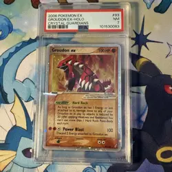 2006 POKEMON EX CRYSTAL GUARDIANS #93 GROUDON EX-HOLO PSA 7 - Image 1