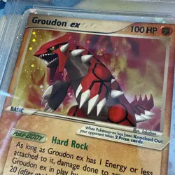 2006 POKEMON EX CRYSTAL GUARDIANS #93 GROUDON EX-HOLO PSA 7 - Image 2