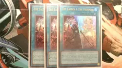 Yugioh! 3x The Fallen & The Virtuous NM - Image 1