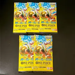 5PACKS OP-15 The Adventure of the Island of God One Piece Japanese SEALED - Image 1