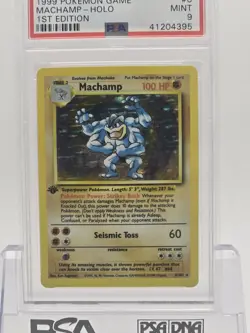 Pokemon 1999 1st Edition Base Set Machamp Holo #8 / 102 PSA 9 MINT - Image 2