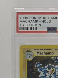 Pokemon 1999 1st Edition Base Set Machamp Holo #8 / 102 PSA 9 MINT - Image 3