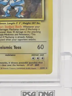 Pokemon 1999 1st Edition Base Set Machamp Holo #8 / 102 PSA 9 MINT - Image 5