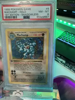 Machamp PSA 8 Base Set 1st Edition Shadowless #8 Pokemon 1999 Holo Rare - Image 4