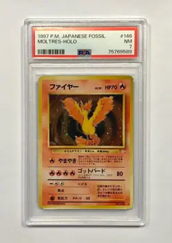 1997 Pokemon Japanese Fossil Moltres (Holo) #146 PSA 7 (Pop 172) !!!! - Image 1