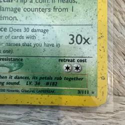 Pokemon Bellossom 3/111 Neo Genesis Holo Rare Unlimited 70 HP English Card - Image 4