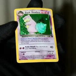 Vintage Dark Slowbro 60 HP holo card from Team Rocket set. Features Pokemon Powr - Image 1