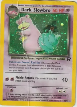 Vintage Dark Slowbro 60 HP holo card from Team Rocket set. Features Pokemon Powr - Image 2