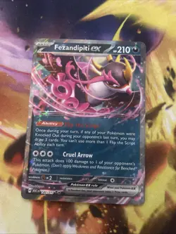Pokemon TCG Fezandipiti EX 142/217 Ascended Heroes Double Rare NM Card - Image 1