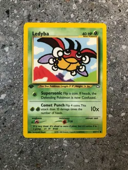 Pokemon TCG Cards 1st Edition Ledyba 63/111 Neo Genesis EXC - Image 1