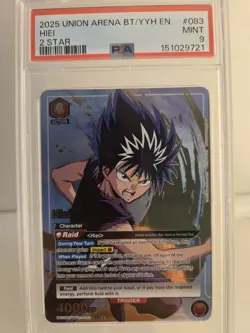 Hiei YuYu Hakusho UA21BT/YYH-1-083 SR Parallel ☆☆ UNION ARENA Card PSA 9 - Image 1
