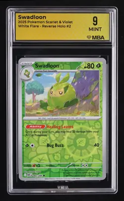 2025 Pokemon Scarlet & Violet White Flare Swadloon #2 MBA 9 - Image 1