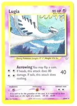 Moderately Played, English Pokemon Regular Lugia - 20/64 - Rare - Unlimited Edit - Image 1