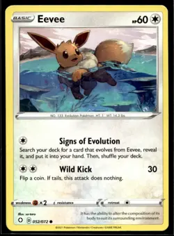 Eevee Shining Fates 052/072 LP Pokemon TCG | Buy 1 Get 2 Free - Image 1
