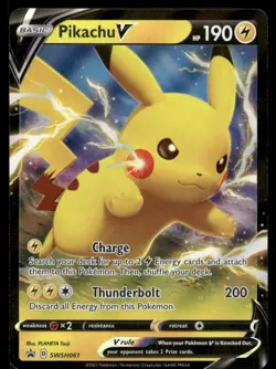 PIKACHU V SWSH061 HOLOFOIL PROMO SWORD & SHIELD PROMO POKEMON NM - Image 2