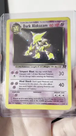 Pokemon TCG Dark Alakazam Team Rocket 1/82 Holo Unlimited Holo Rare WOTC - HP/DM - Image 2
