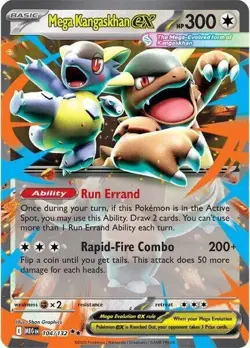 Pokemon Mega Kangaskhan Ex 104/132 Mega Evolution Base Set Double Rare Holo NM - Image 1