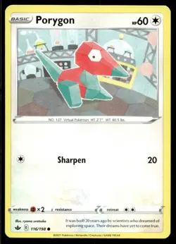 Porygon SWSH06: Chilling Reign 116/198 LP Pokemon TCG | Buy 1 Get 2 Free - Image 1
