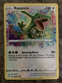 RAYQUAZA 138/185 AMAZING RARE VIVID VOLTAGE POKEMON NM/M - Image 1
