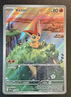 Pokemon Victini SVP 208 Illustration Rare Promo Scarlet & Violet NM - Image 1