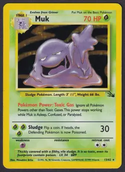 Pokemon Muk 13/62 Holo Fossil - Image 1