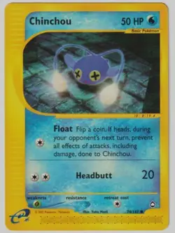 Chinchou 70/147 Aquapolis Common Regular Pokemon TCG - Image 1