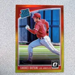 2018 Panini Donruss Optic Shohei Ohtani #56 RC Red Yellow Prizm RC Mint! - Image 1