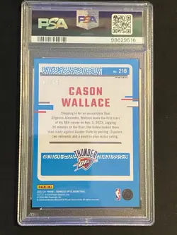 2023-24 Donruss Optic Cason Wallace Fast Break Blue /49 PSA 10 - Image 2
