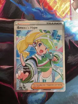 Pokemon Emcees Hype Full Art Destined Rivals Card 220/182 NM Condition - Image 1