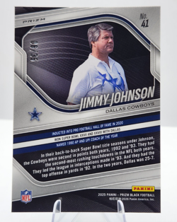2025 Prizm Black Jimmy Johnson Blue Shimmer #/35 Dallas Cowboys - Image 2