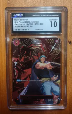 One Piece JP Benn Beckman Carrying On His Will OP09-009 SR SP Ver. CGC 10 Gem - Image 2